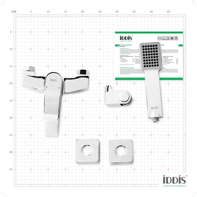 Смеситель для ванны комплектный Vane IDDIS YA23177C
