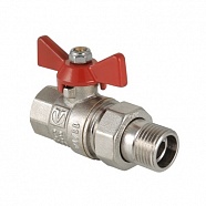 Кран шаровой американка прямой 3/4" В/Н бабочка крас никель BASE VALTEC VT.227.N.05