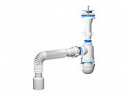 Сифон для кухни 1 1/2"х40 с гиб.трубой 40х40/50, АНИ ПЛАСТ С0115