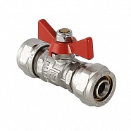 Кран шаровой под обжим 16 бабочка крас никель VALTEC VT.343.N.1616